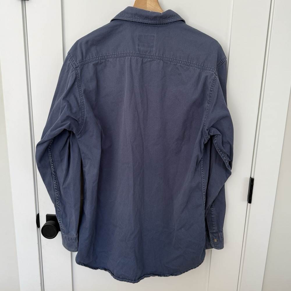 Vintage Woolrich Shirt Men Tall L  Denim Blue  Button Up Long Sleeve Cotton READ - Picture 3 of 8